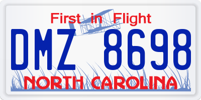 NC license plate DMZ8698