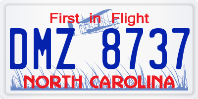 NC license plate DMZ8737