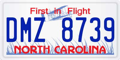 NC license plate DMZ8739