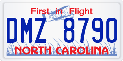 NC license plate DMZ8790