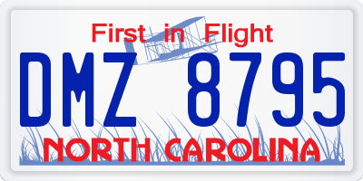 NC license plate DMZ8795