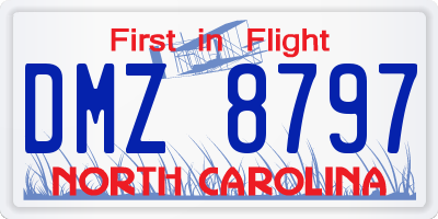 NC license plate DMZ8797
