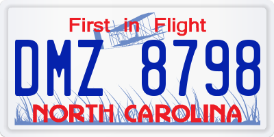 NC license plate DMZ8798