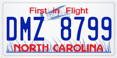 NC license plate DMZ8799