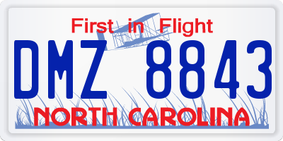 NC license plate DMZ8843