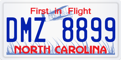 NC license plate DMZ8899