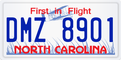 NC license plate DMZ8901