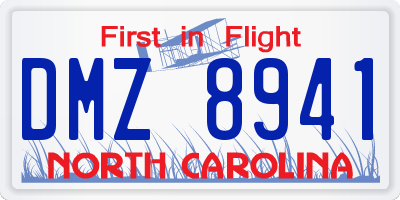 NC license plate DMZ8941