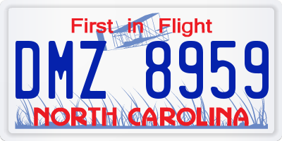 NC license plate DMZ8959