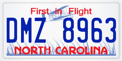 NC license plate DMZ8963
