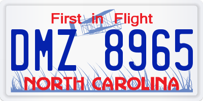NC license plate DMZ8965