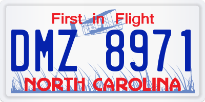 NC license plate DMZ8971