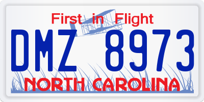 NC license plate DMZ8973