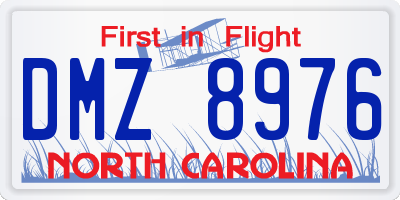 NC license plate DMZ8976