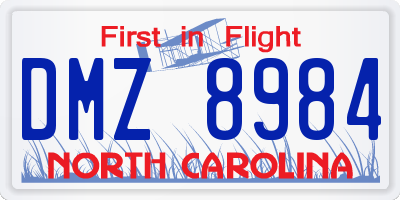 NC license plate DMZ8984