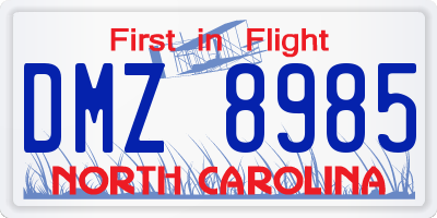 NC license plate DMZ8985