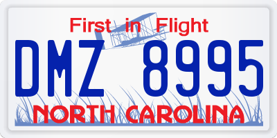 NC license plate DMZ8995