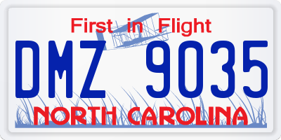 NC license plate DMZ9035