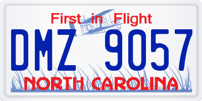 NC license plate DMZ9057