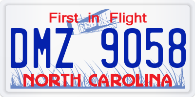 NC license plate DMZ9058