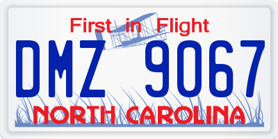 NC license plate DMZ9067