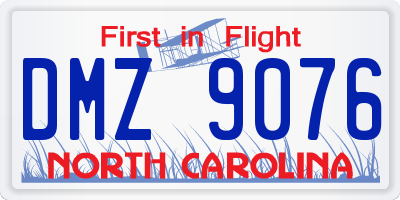 NC license plate DMZ9076