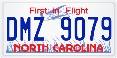 NC license plate DMZ9079