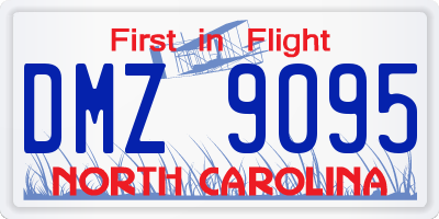 NC license plate DMZ9095