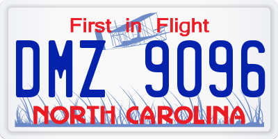 NC license plate DMZ9096