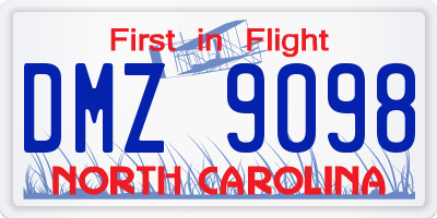 NC license plate DMZ9098