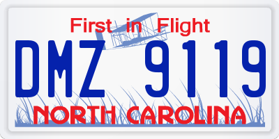 NC license plate DMZ9119