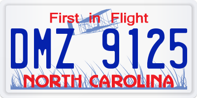 NC license plate DMZ9125