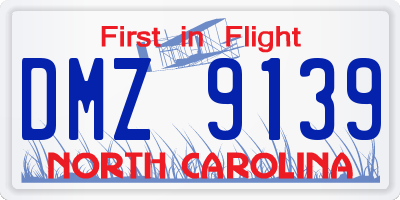 NC license plate DMZ9139