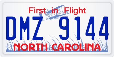 NC license plate DMZ9144