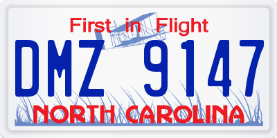 NC license plate DMZ9147