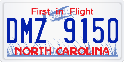 NC license plate DMZ9150