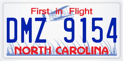 NC license plate DMZ9154