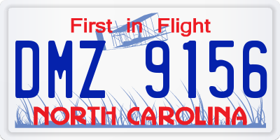 NC license plate DMZ9156