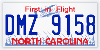 NC license plate DMZ9158