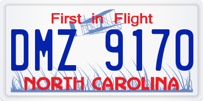 NC license plate DMZ9170