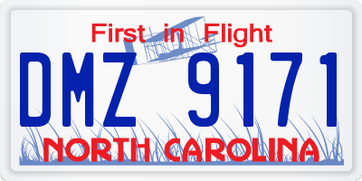 NC license plate DMZ9171