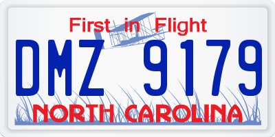 NC license plate DMZ9179