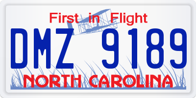 NC license plate DMZ9189