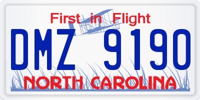 NC license plate DMZ9190