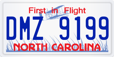 NC license plate DMZ9199