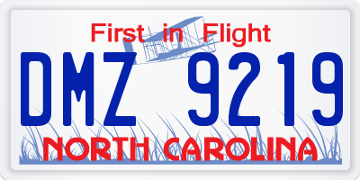 NC license plate DMZ9219