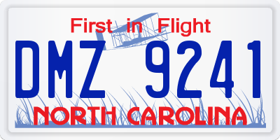 NC license plate DMZ9241