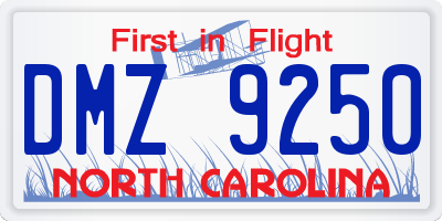 NC license plate DMZ9250