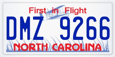NC license plate DMZ9266