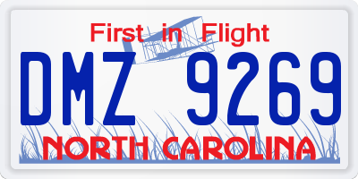 NC license plate DMZ9269